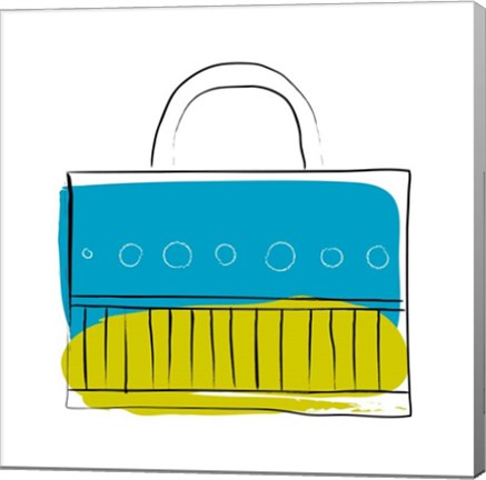 Framed Blue and Green Purse Print
