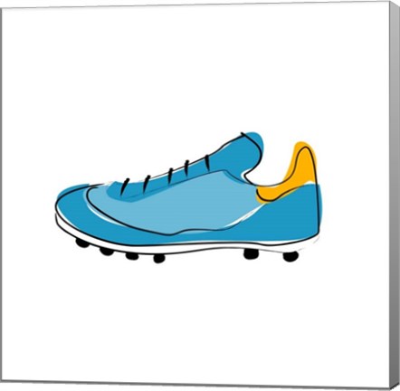 Framed Blue Cleat Print