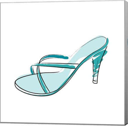 Framed Blue High Heel Sandal Print