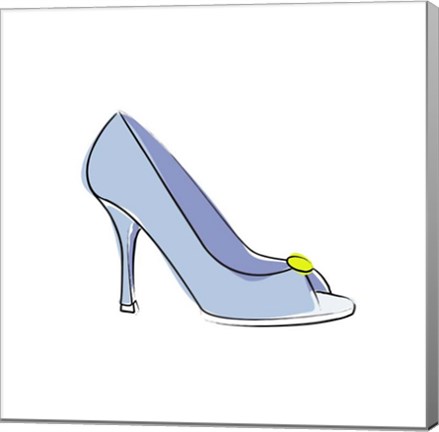Framed Blue High Heel Shoe Print