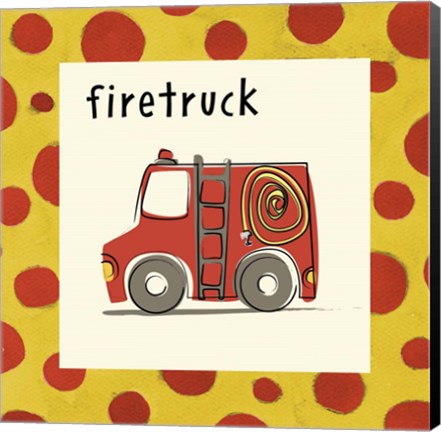 Framed Firetruck with Border Print