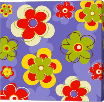 Framed Floral on Purple Print