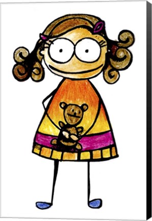 Framed Girl with Teddy Print