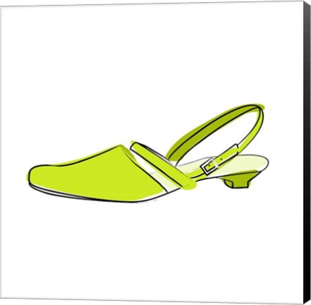 Framed Green Sandal 1 Print