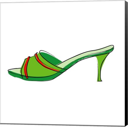 Framed Green Sandal 2 Print