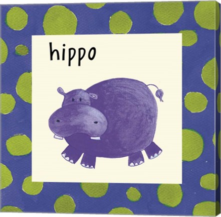 Framed Hippo with Border Print