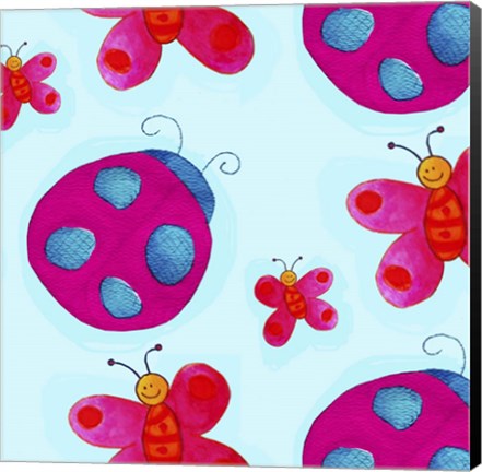 Framed Ladybugs and Butterflies Print