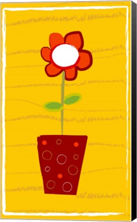 Framed Orange Flower in Orange Pot Print