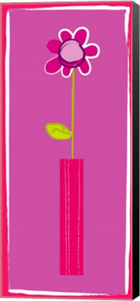 Framed Pink Flower in Pink Pot Print