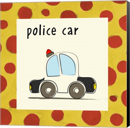 Framed Police Car with Border Print