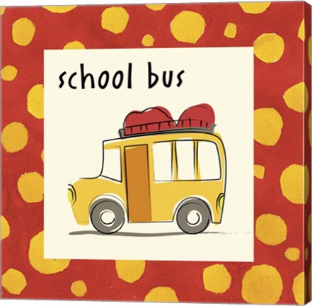 Framed School Bus with Border Print