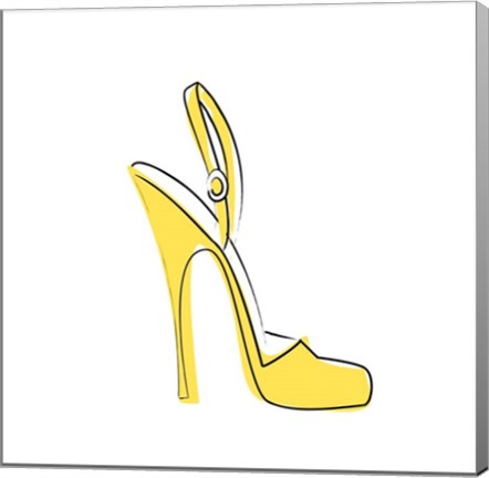 Framed Yellow High Heel Sandal Print