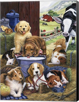 Framed Puppy Hayday Print