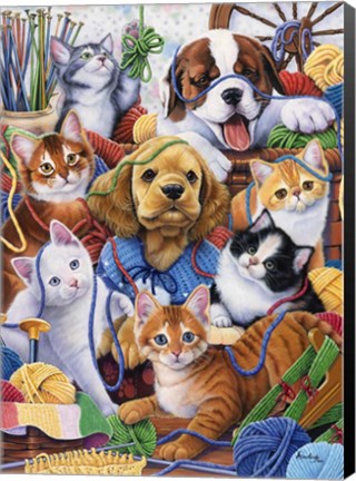 Framed Yarn Buddies Print
