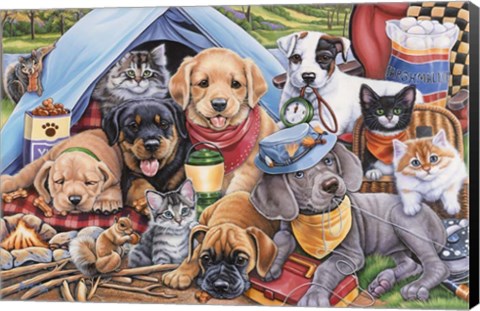 Framed Camping Buddies Print