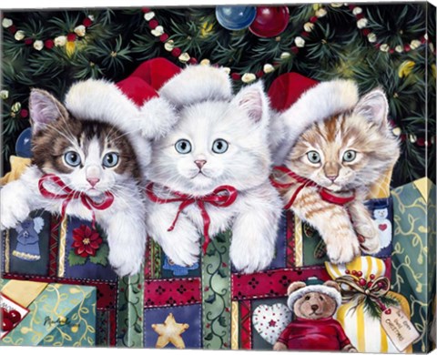 Framed Meowy Christmas Print