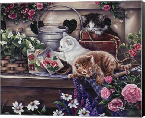 Framed Playful Kittens Print