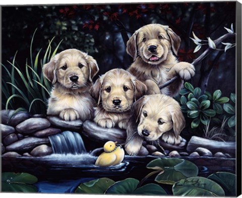 Framed Puppies To The Rescue Print