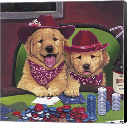 Framed Poker Dogs Print