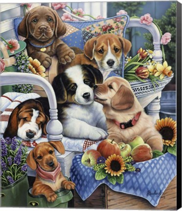 Framed Country Pups Print