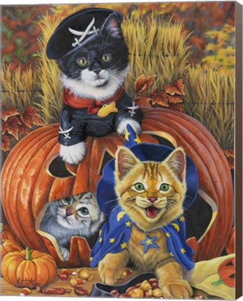 Framed Halloween Kittens Print