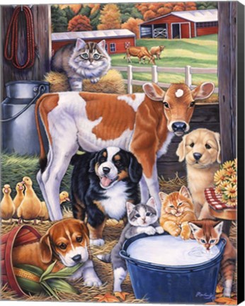 Framed Barn Pals Print