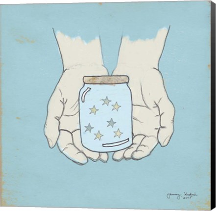 Framed Jar Of Wishes Blue Print