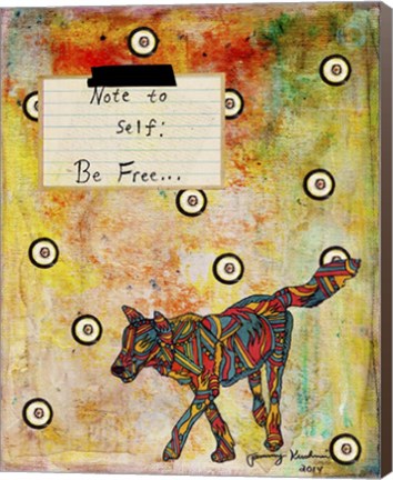 Framed Note To Self - Be Free Print