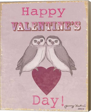 Framed Valentine&#39;s Day Owls Print