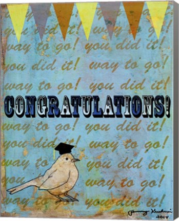 Framed Congratulations Bird Print