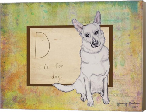 Framed D is For Dog Print
