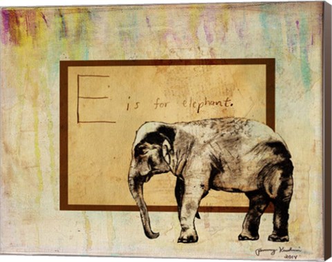 Framed E is For Elephant Print