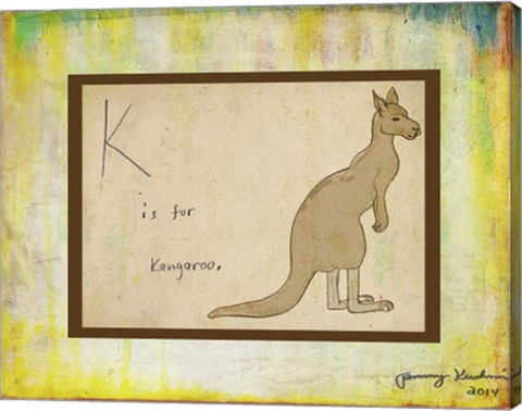 Framed K is For Kangaroo Print