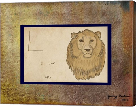 Framed L is For Lion Print