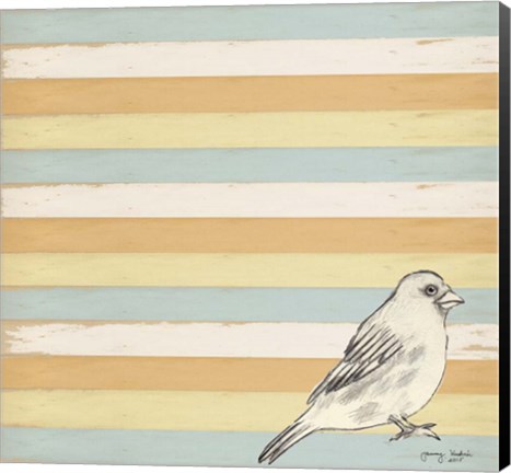 Framed Bird Stripes Print