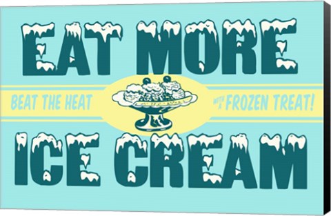 Framed Eat More Ice Cream Print