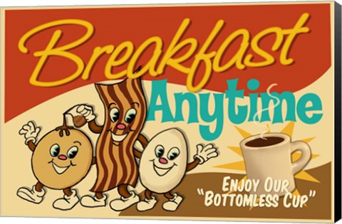 Framed Breakfast Anytime Print