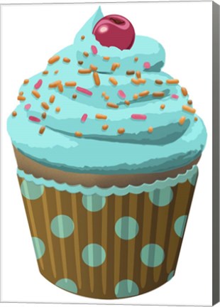 Framed Chocolate Cupcake Blue Print