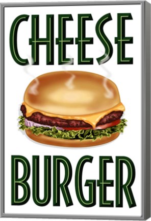 Framed Cheese Burger Vertical Print