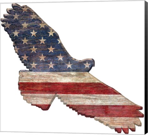 Framed American Flag Eagle Cut Out Flat Print