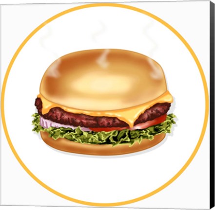 Framed Burger Round Print