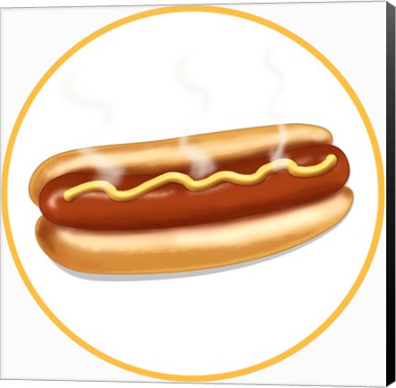 Framed Hot Dog Round Print