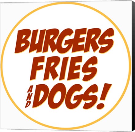 Framed Burgers Fries Dogs Print