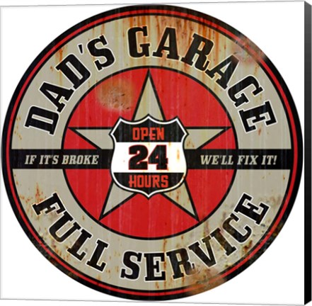 Framed Dads Garage Rusted Print