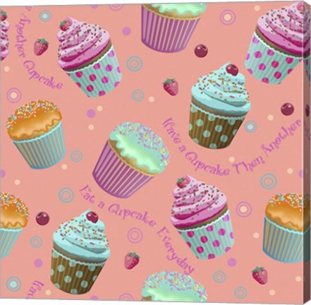 Framed Cupcake Coral Print