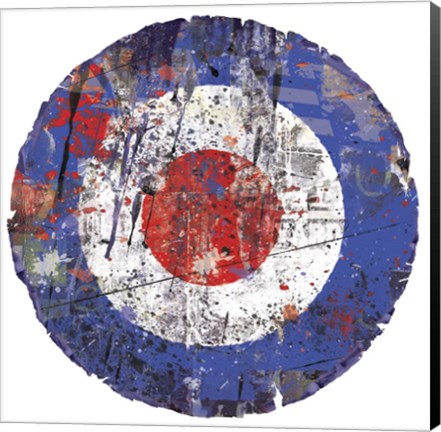 Framed Mod Bullseye Distressed Print