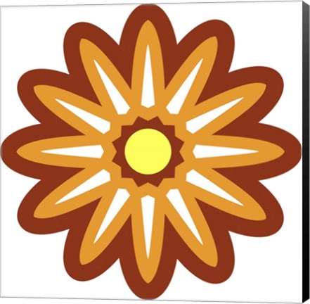 Framed Mod Flowers Cut out Rust Print