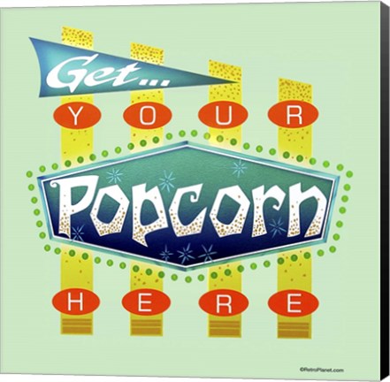 Framed Popcorn Get Here Print