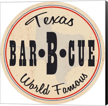 Framed Texas Bar B Que State Print