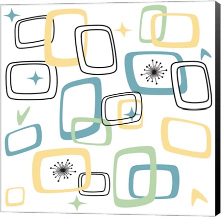 Framed Retro Squares 1 Print